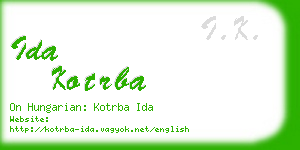 ida kotrba business card